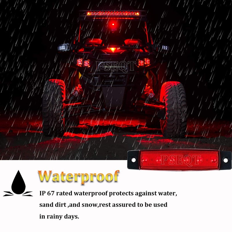 PSEQT 10 Pcs LED Rock Strip Lights Car Underglow Wheel Fender Well Lighting Kits Waterproof for Golf Cart Wrangler Offroad Truck RV UTV ATV Snowmobile (Red) - Image 5